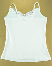 Embroidered Camisole For Women - Adjustable Straps - Color White - 2814