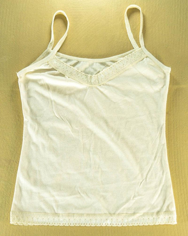 Pack of 3 Plain Cotton Camisole With Neck Lace For Women - SA-1
