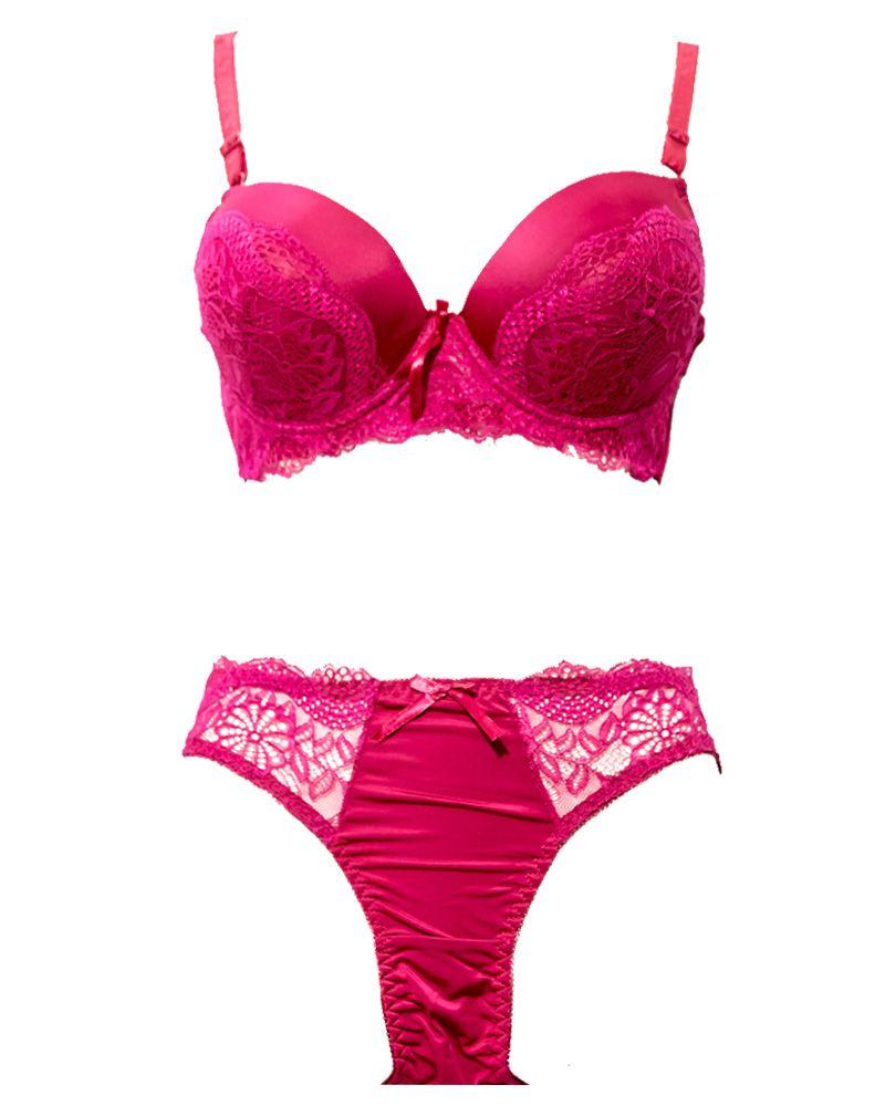 Bridal Pushup Plus Size Bra Panty Sets Single Padded Underwired