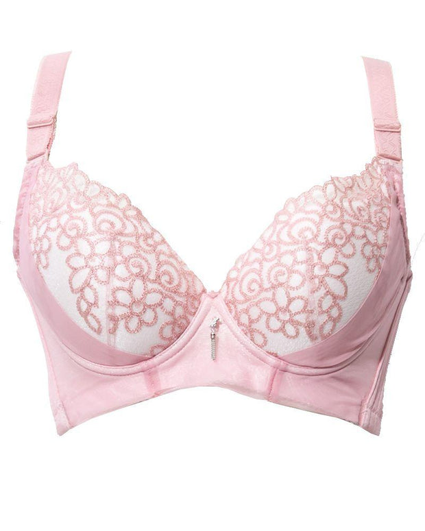 Full Cup Push Up Bra - Single Padded Soft Underwired Pushup Bra - Pink - Bras - diKHAWA Online Shopping in Pakistan