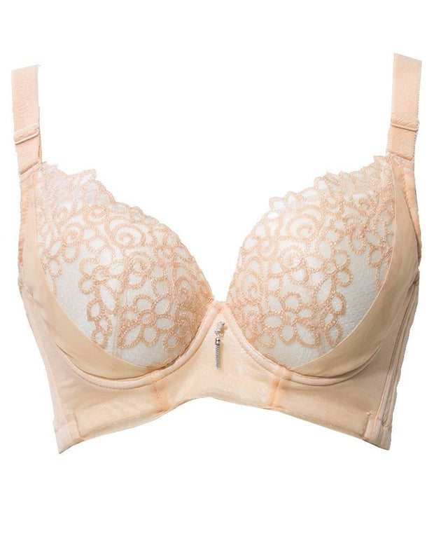 Full Cup Push Up Bra - Single Padded Soft Underwired Push Up Bra - Peach - Bras - diKHAWA Online Shopping in Pakistan