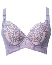 Full Cup Push Up Bra - Single Padded Soft Underwired Push Up Bra - Purple - Bras - diKHAWA Online Shopping in Pakistan