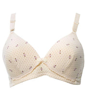 Front Open Bra with Button - Soft Padded Non Wired Bra - Beige - Bras - diKHAWA Online Shopping in Pakistan