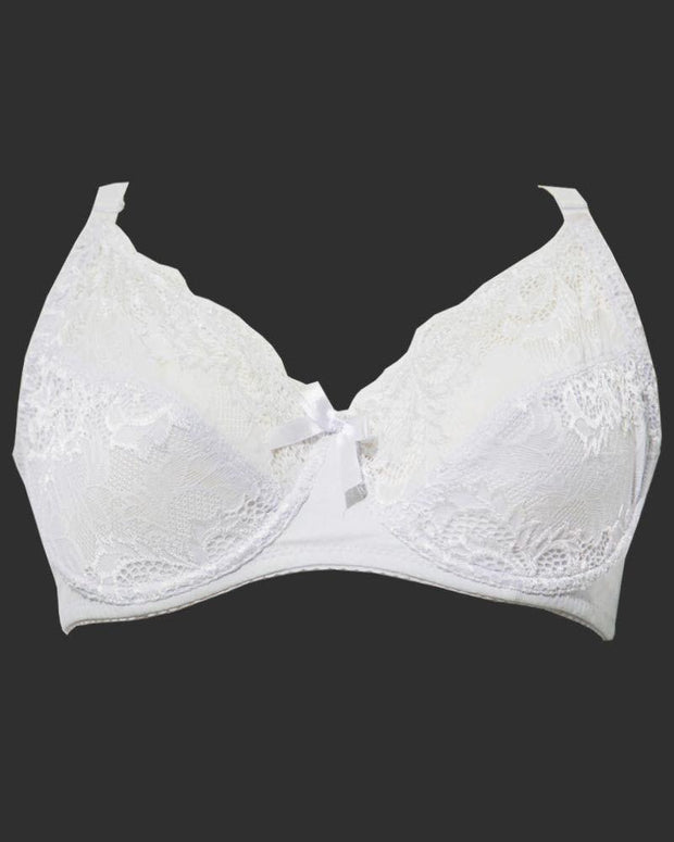 White Bridal Bra , Non Padded - Under Wired Bra - Yadaili