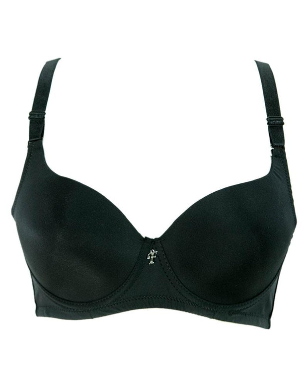 Black Pushup Bra - Single Padded Underwired Bra  - Flourish - FL765