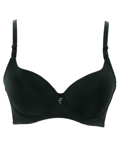 Black Pushup Flourish Bra - Single Padded Underwired Bra - FL997