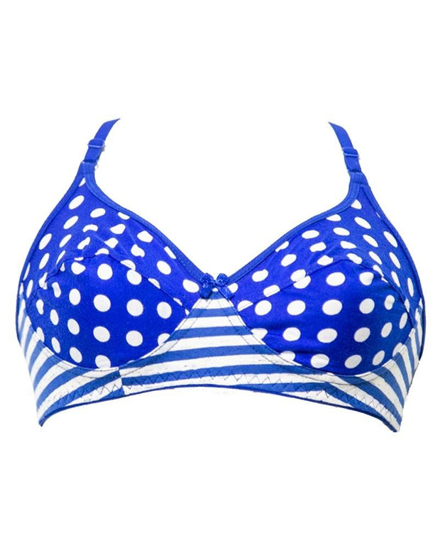 Soft Touch Printed FL-6003 Comfort Bra - Non Padded,Non Wired Bra Blue