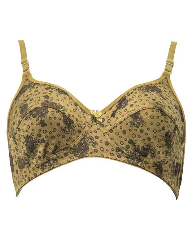 Soft Touch Printed FL-6004 Comfort Bra - Non Padded,Non Wired Bra Brown