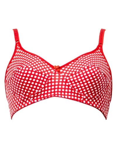 Soft Touch Printed FL-6006 Comfort Bra - Non Padded,Non Wired Bra Red