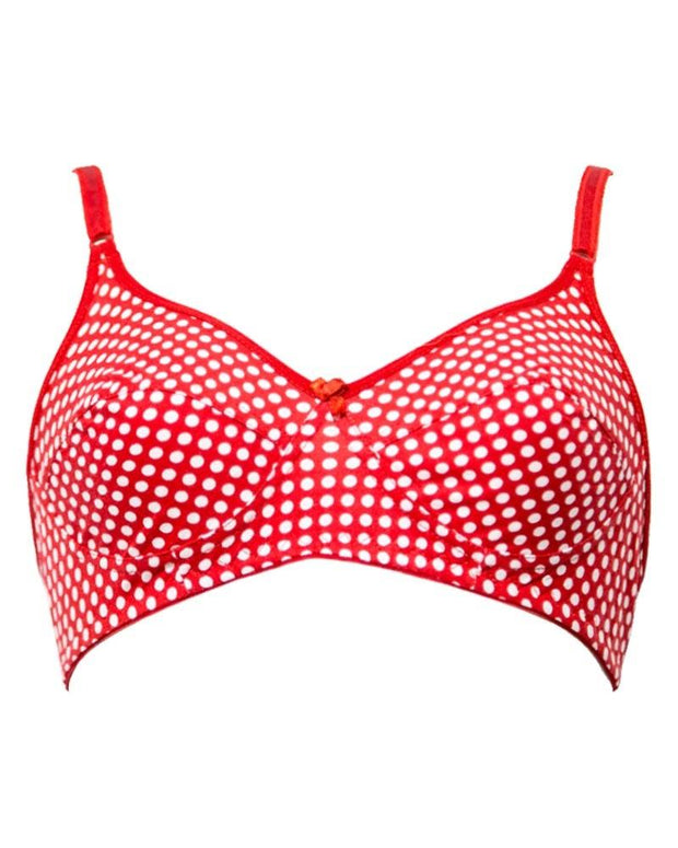 Soft Touch Printed FL-6006 Comfort Bra - Non Padded,Non Wired Bra Red