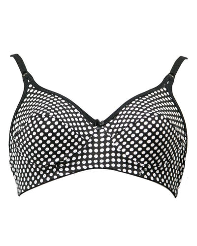 Soft Touch Printed FL-6006 Comfort Bra - Non Padded,Non Wired Bra Black