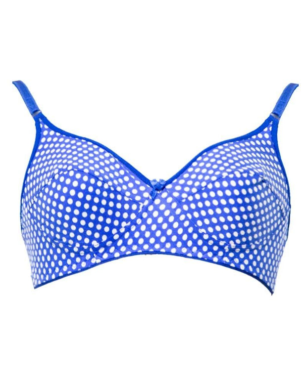 Soft Touch Printed FL-6006 Comfort Bra - Non Padded,Non Wired Bra Blue