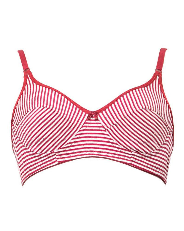 Soft Touch Printed FL-6005 Comfort Bra - Non Padded,Non Wired Bra Red