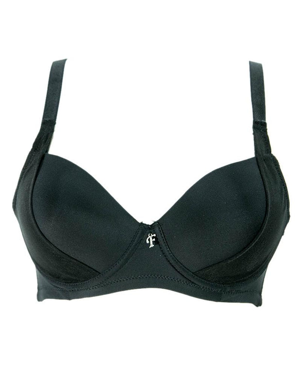 Black Push Up Seamless Underwire Flourish Bra for Women - Single Padded Bra - FL941