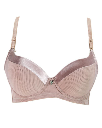 Women's Pink Everyday Basic Comfort Lightly Padded Underwire Flourish Bra - Single Padded Bra - FL991