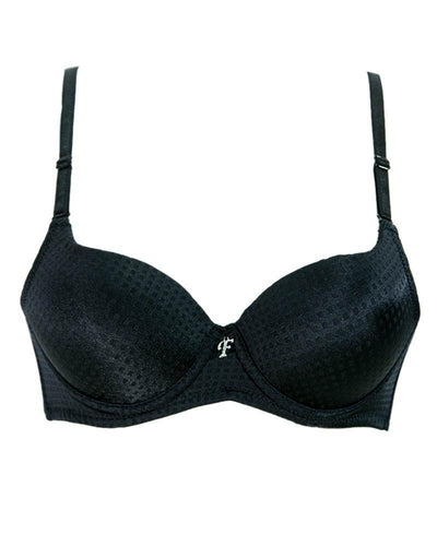 Black Soft Padded Flourish Bra - Single Padded Underwired Bra - FL983