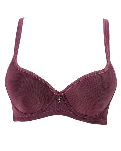 Maroon Soft Net Flourish Bra - Single Soft Padded Underwired Bra - FL3263