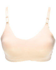 Self Design Cotton Single Padded Bra - Skin