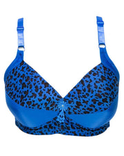 Sexy Cheetah Print Plus Size Bra - Firozi  Push Up Bra, Single Padded Bra