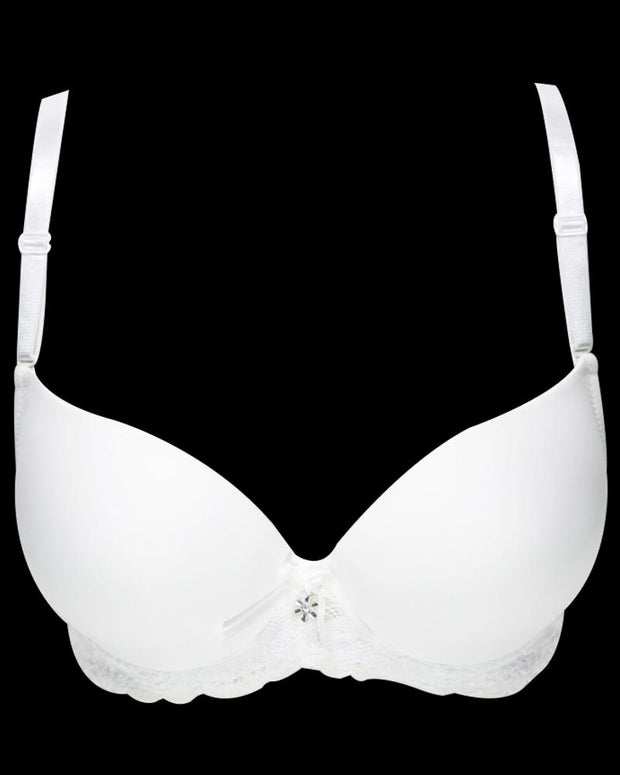 Women Double Padded Underwire Bra - White - 3005