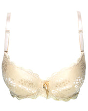Bridal Lace Bra - Double Padded Underwire Bra - Skin - 2899