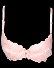 Bridal Lace Bra - Double Padded Underwire Bra - Peach - 2899