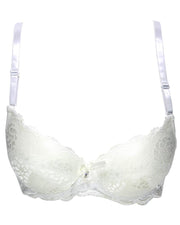 Bridal Lace Bra - Double Padded Underwire Bra - White - 2899