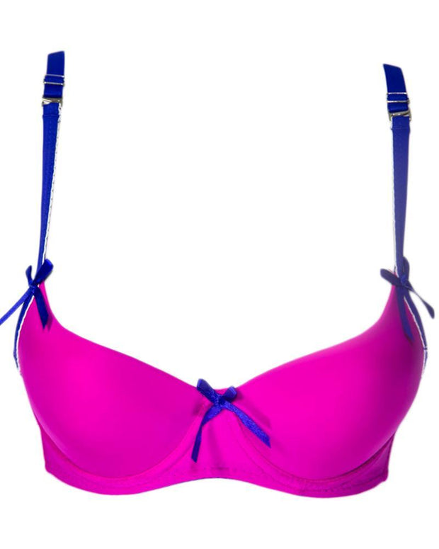 Women Push Up Underwire Bra Smoothing Lace Everyday Bra - Pink