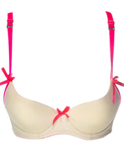 Women Push up Underwire Bra Smoothing Lace Everyday Bra - Skin
