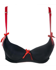 Women Push Up Underwire Bra Smoothing Lace Everyday Bra - Black