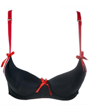 Women Push up Underwire Bra Smoothing Lace Everyday Bra - Black
