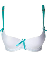 Women Push up Underwire Bra Smoothing Lace Everyday Bra - White