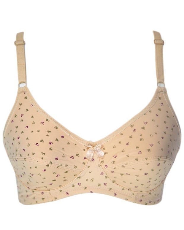 Women's Cotton Printed Skin Bra - Non Padded Bra - 700
