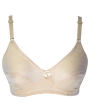 Women's Off White Silk Bra - Non Padded Bra - 708