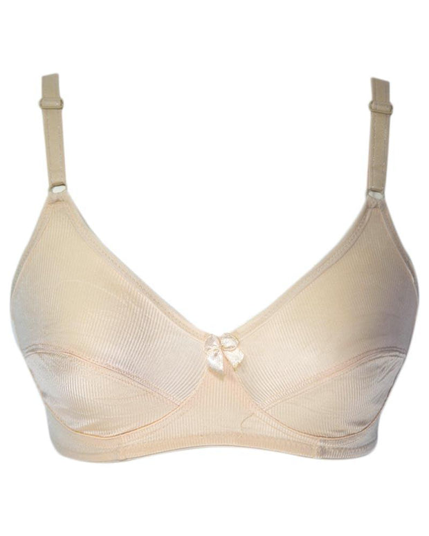 Women's Off White Silk Bra - Non Padded Bra - 708