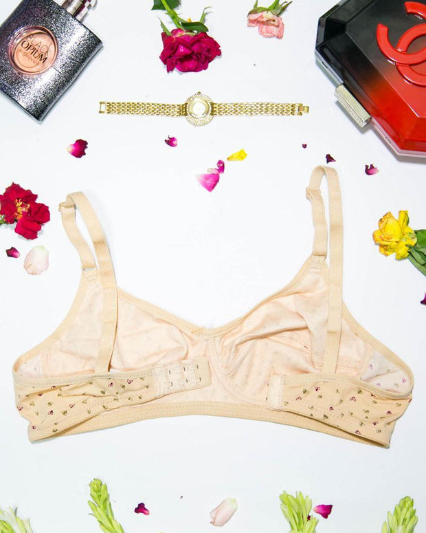 Women's Cotton Printed Skin Bra - Non Padded Bra - 700