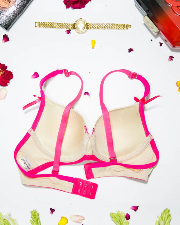 Women Push up Underwire Bra Smoothing Lace Everyday Bra - Skin