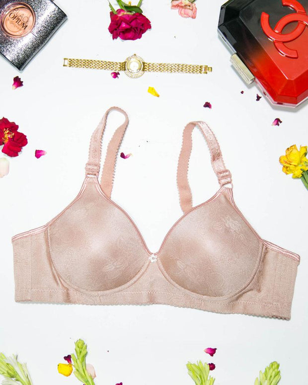 Women Soft Comfortable Padded Bra - Skin