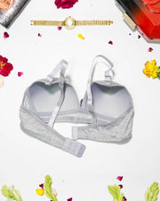 Women Soft Comfortable Wirefree Padded Bra - Grey - 093