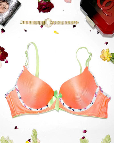 Women Push Up Underwire Smoothing Bra - Orange - 678