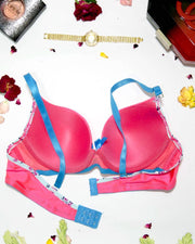 Women Push Up Underwire Smoothing Bra - Hot Pink - 678
