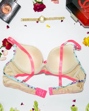 Women Push up Underwire Smoothing Bra - Skin - 678