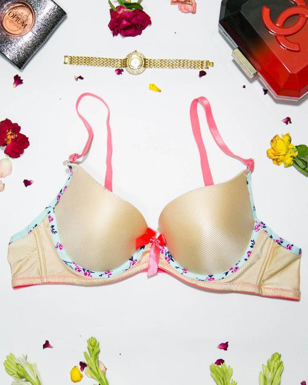 Women Push Up Underwire Smoothing Bra - Skin - 678