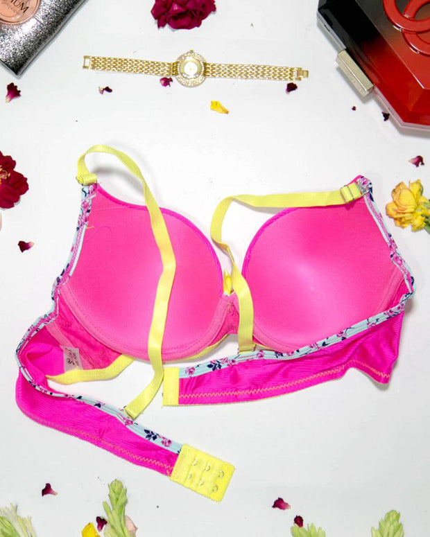 Women Push up Underwire Smoothing Bra - Pink - 678