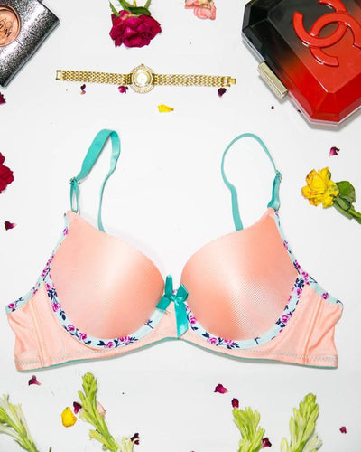 Women Push Up Underwire Smoothing Bra - Peach - 678