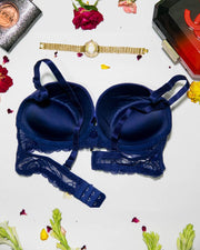 Women Double Padded Underwire Bra - Blue - 3005
