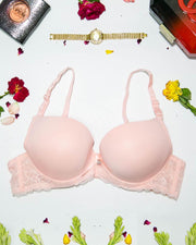 Women Double Padded Underwire Bra - Peach - 3005