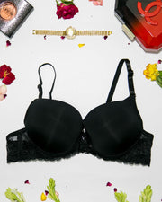 Women Double Padded Underwire Bra - Black - 3005