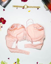 Bridal Lace Bra - Double Padded Underwire Bra - Peach - 2899
