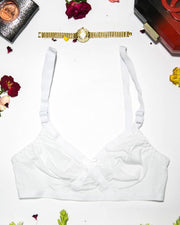 Cotton Plain Non Padded - Non Wired Basic Bra - White